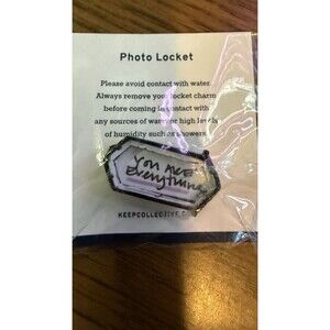 Keep Collective Photo Locket Geo Bar hematite slider charm NIP